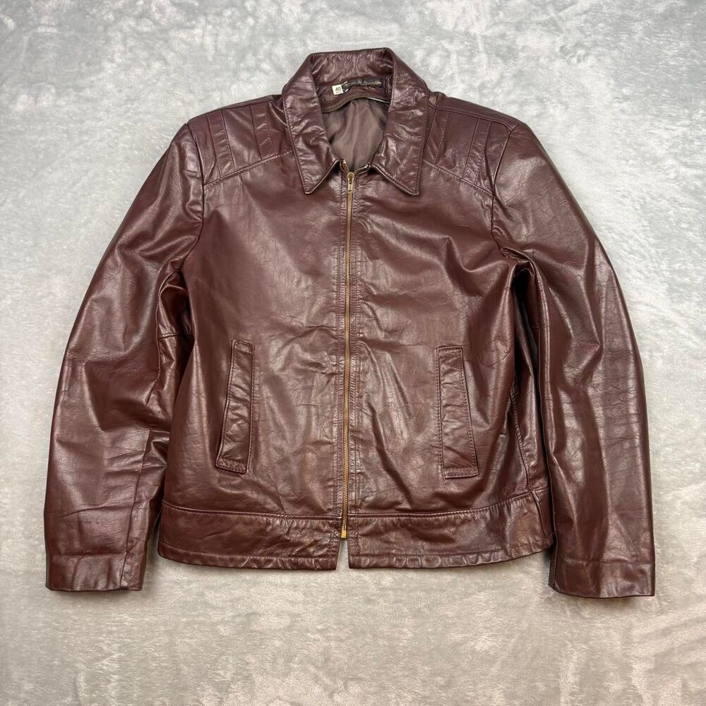 Unbranded Men's Brown and Burgundy Jacket